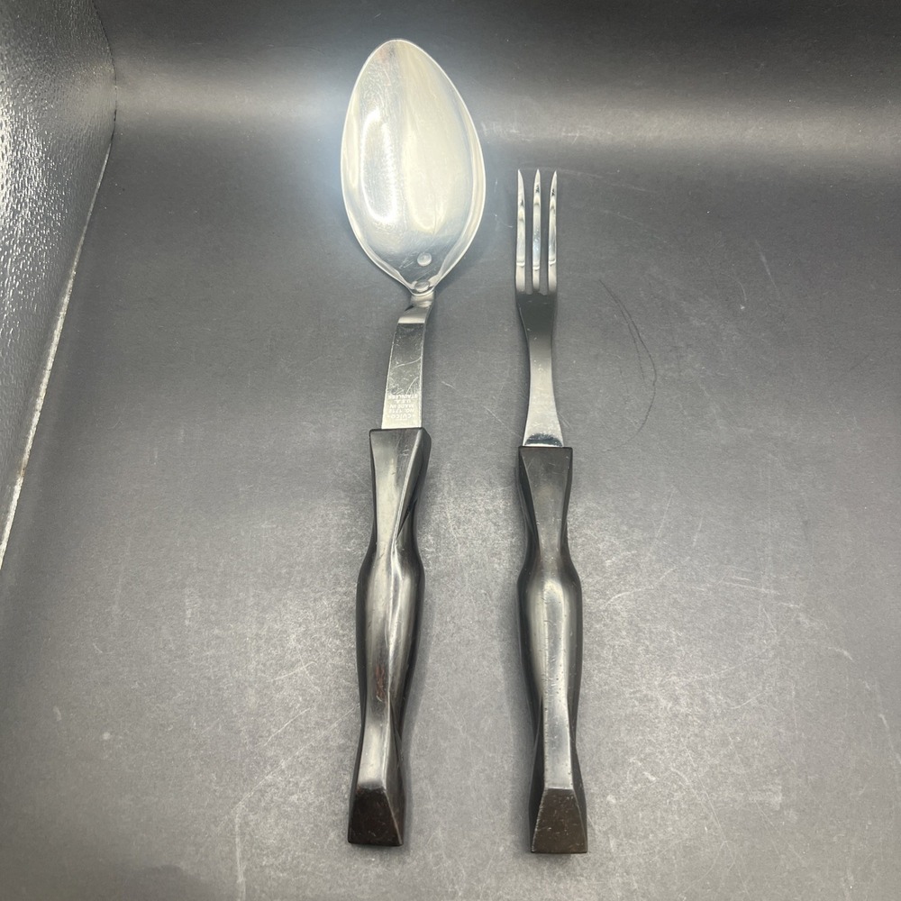 Vintage Cutco Utensils Lot of 2: 1712 Serving Spoon & 1726 Meat Turning Fork USA